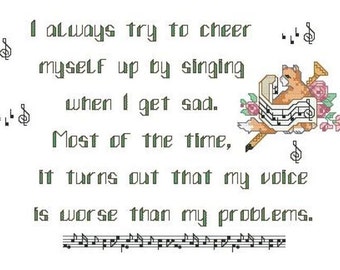 When I Sing Counted Cross Stitch pattern only PDF: