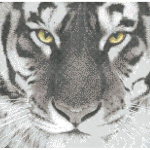 Tiger Eyes Counted Cross Stitch instant pattern PDF: image 1