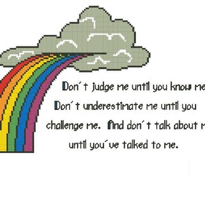 Don&#39;t Judge Me Counted Cross Stitch pattern only PDF: