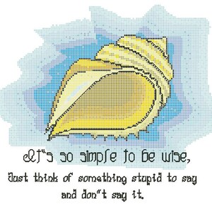 The Be Wise Shell Counted Cross Stitch pattern only PDF: