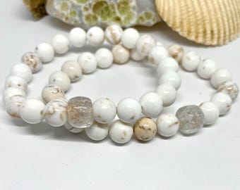 Armband med pärlor för kremering av husdjur och en askpärla, Inspire Glass Studio