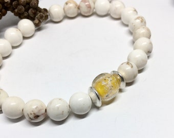 Pet Memorial Cremation Ashes Keepsake Bracelet beads with One Memorial Ashes Bead 2 Sterling Silver Beads- InspireGlassStudio