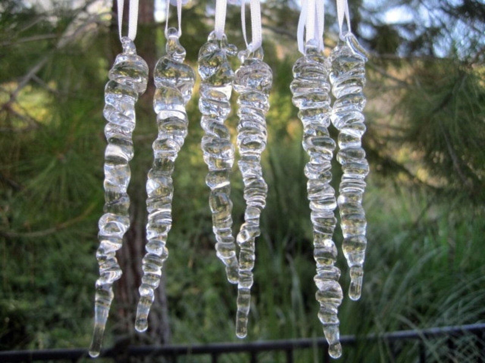 Icicles 6 Handmade Glass Mini Small Icicles 34 Etsy