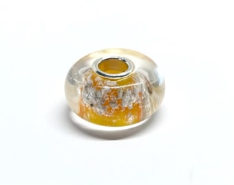 Pet Memorial Cremation Bead: Boro Glass, Sterling Silver, 5mm Hole