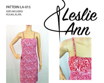 Women's Bandeau Cover Up Dress With/Without Straps Sewing Pattern PDF