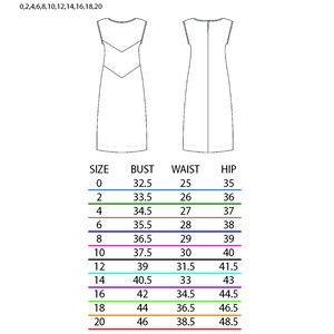 Womens Tunic/Sheath Chevron Dress Sewing Pattern PDF image 4