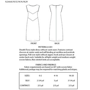 Womens Tunic/Sheath Chevron Dress Sewing Pattern PDF image 5