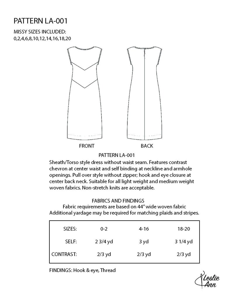 Womens Tunic/Sheath Chevron Dress Sewing Pattern PDF image 5