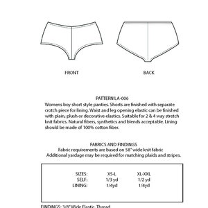 Womens Boy Cut Brief Underwear Sewing Pattern PDF - Etsy