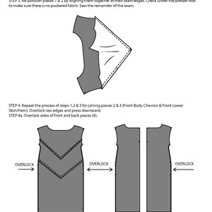 Womens Tunic/Sheath Chevron Dress Sewing Pattern PDF image 7