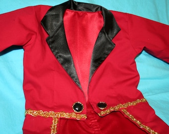 Circus Ringmaster Costume - Tuxedo Jacket Fully Lined with Tails - Birthday, Carnival, Circus, Photo Prop, Wedding