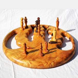 Wooden Board & Piece Set in Wood Case for Hellinger Family Constellation Genealogy Roles
