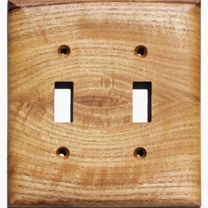 Sassafras Wood Light Switch Cover Plate for Wall Art Decor Double Toggle Interior Design Ideas for Home Unique Natural Wood Switch Plate