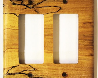 Tapa para interruptor de luz doble basculante de arce veteado