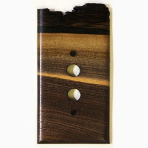 Live Edge Black Walnut Single Gang Pushbutton Cover Plate