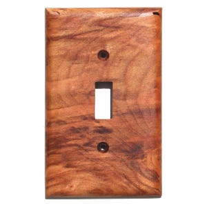 Figured Cherry Wood Light Switch Cover: Art Nouveau Home Decor