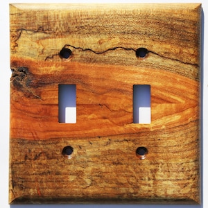 Spalted Maple Light Switch Cover Plate for Wall Art Decor Double Toggle Interior Design Ideas for Home Unique Natural Wood Switch Plate