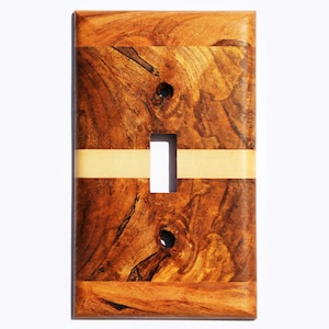 A Study in Maple: Light Switch Cover Plate for Wall Art Nouveau Interior Design Ideas for Home Decor Value Unique Natural Wood Switch Plate