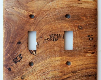 Figured Maple Double Toggle Light Switch Cover