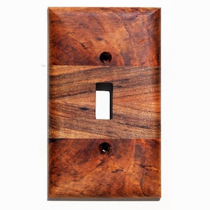 Native Wood Light Switch Cover Plate for Wall Art Nouveau Interior Design Ideas for Home Decor Value Add Unique Natural Wood Switch Plate