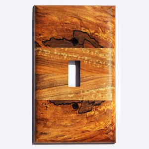 A Study in Maple: Light Switch Cover Plate for Wall Art Nouveau Interior Design Ideas for Home Decor Value Unique Natural Wood Switch Plate