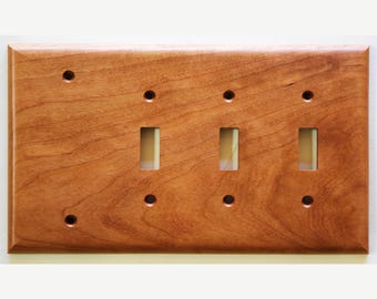 Pennsylvania Cherry Four Gang Custom Switch Plate