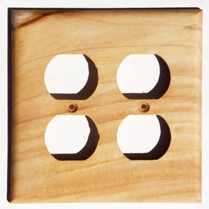 Tupelo Double Wood Outlet Cover Plate for Wall Art Decor Interior Design Ideas for Home Value Added Custom Natural Wood Outlet Plate Cover