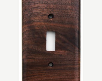Figured Black Walnut Toggle Cover Plate