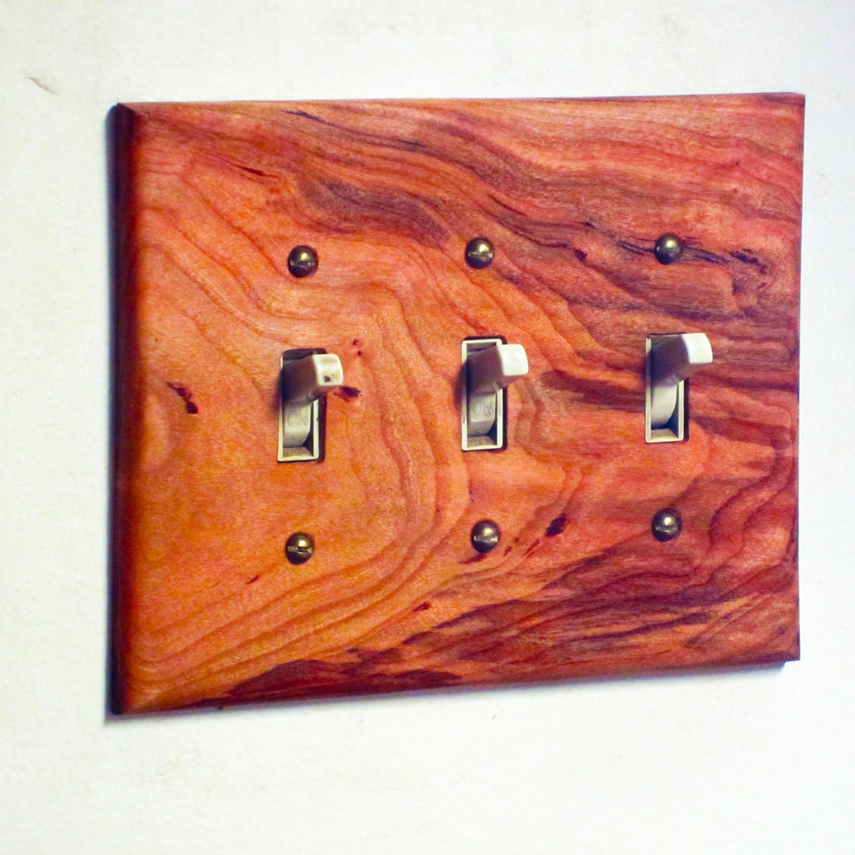 Cherry Wood Light Switch Cover, Wall Plate, Outlet, Duplex +Custom