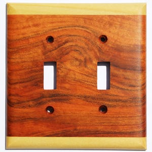 Cherry Wood Light Switch Cover Plate for Wall Art Decor Double Toggle Interior Design Ideas for Home Unique Natural Wood Switch Plate