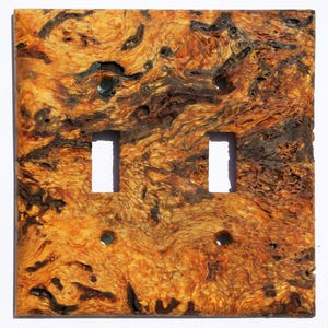 Spalted Maple Light Switch Cover Plate for Wall Art Decor Double Toggle Interior Design Ideas for Home Unique Natural Wood Switch Plate