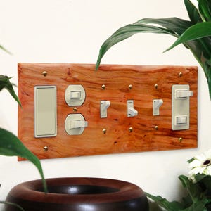 Custom Light Switch Cover Cherry Interior Designer Wood Outlet Cover Plate for Wall Decor Home Ideas Triple Switch Plate Cover Decora Rocker