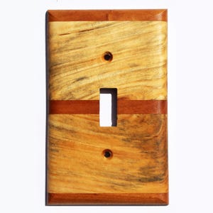 Tupelo & Cherry Light Switch Cover Plate for Wall Art Nouveau Switch Plate Interior Design Ideas for Home Value Unique Natural Wood Switch