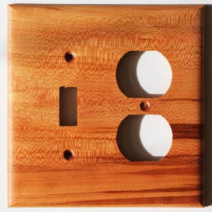 Cherry Double Toggle/Outlet Combo Cover / Wall Plate