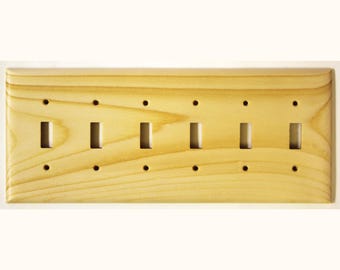 White Pine Sechsgang-Kippschalterplatte: Naturholz