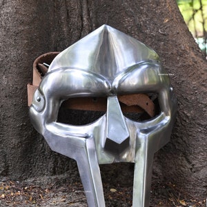 MF Doom Medieval Viking Helmet for Men's & Women's MF Doom Viking Silver Helmet for Halloween