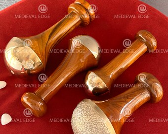 Lot de 4 baguettes de massage ayurvédiques en bronze Kansa Wand