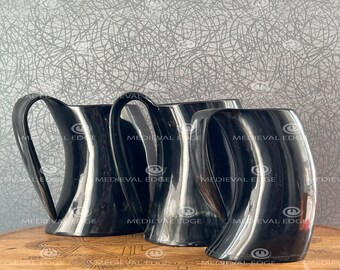 Set of 3 Viking Horn Mugs Horn Tankard Drinking Horn Tankards Beer Ale Mead Horn Cup Horn Glass Groomsmen Best Wedding Christmas Gift