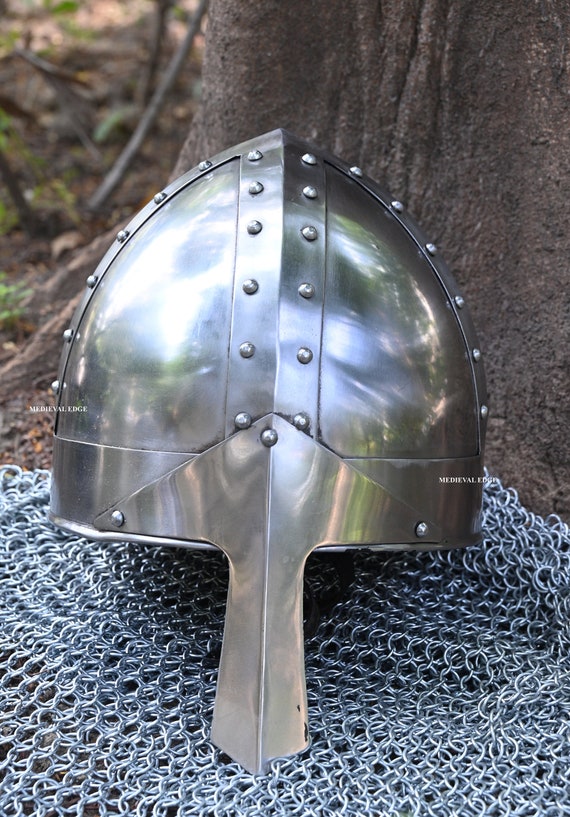 Medieval Nasal Helmet 18 Gauge Steel larp Helmet … - image 2