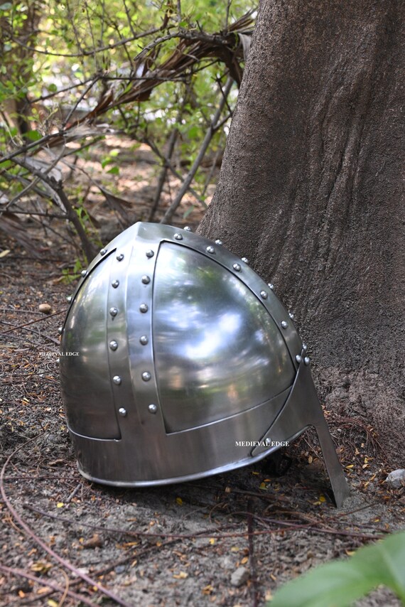 Medieval Nasal Helmet 18 Gauge Steel larp Helmet … - image 3