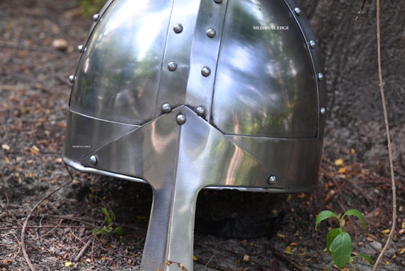 Medieval Nasal Helmet 18 Gauge Steel larp Helmet … - image 4