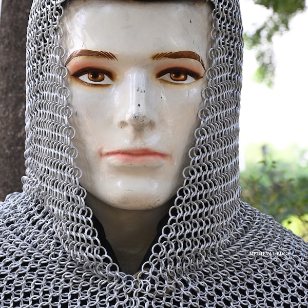 Custom Handmade Battle Ready Chain Mail Coif Armor