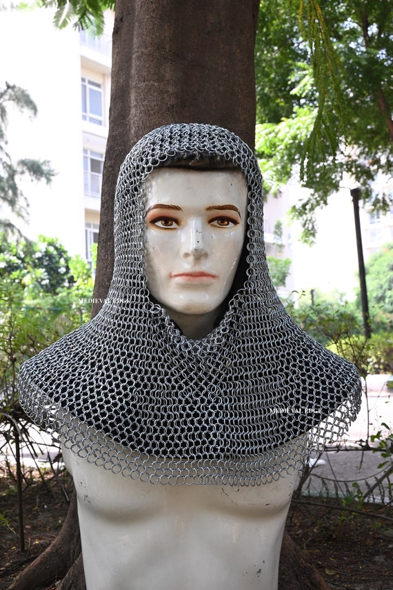 Chainmail Coif Chainmail Hood Coif Butted Renaissa