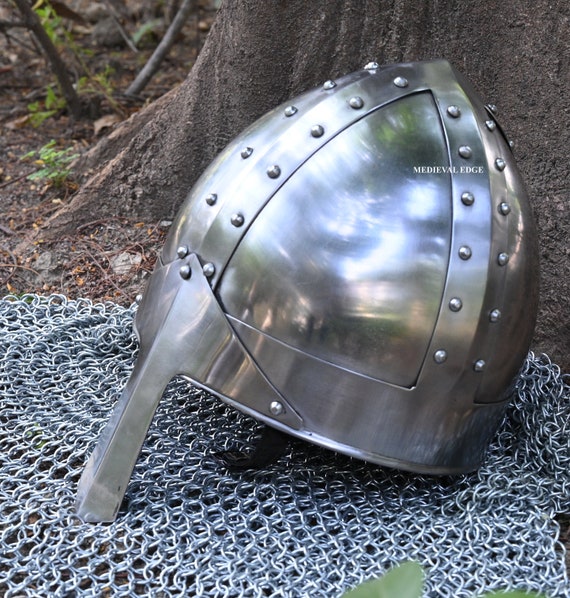 Medieval Nasal Helmet 18 Gauge Steel larp Helmet … - image 5