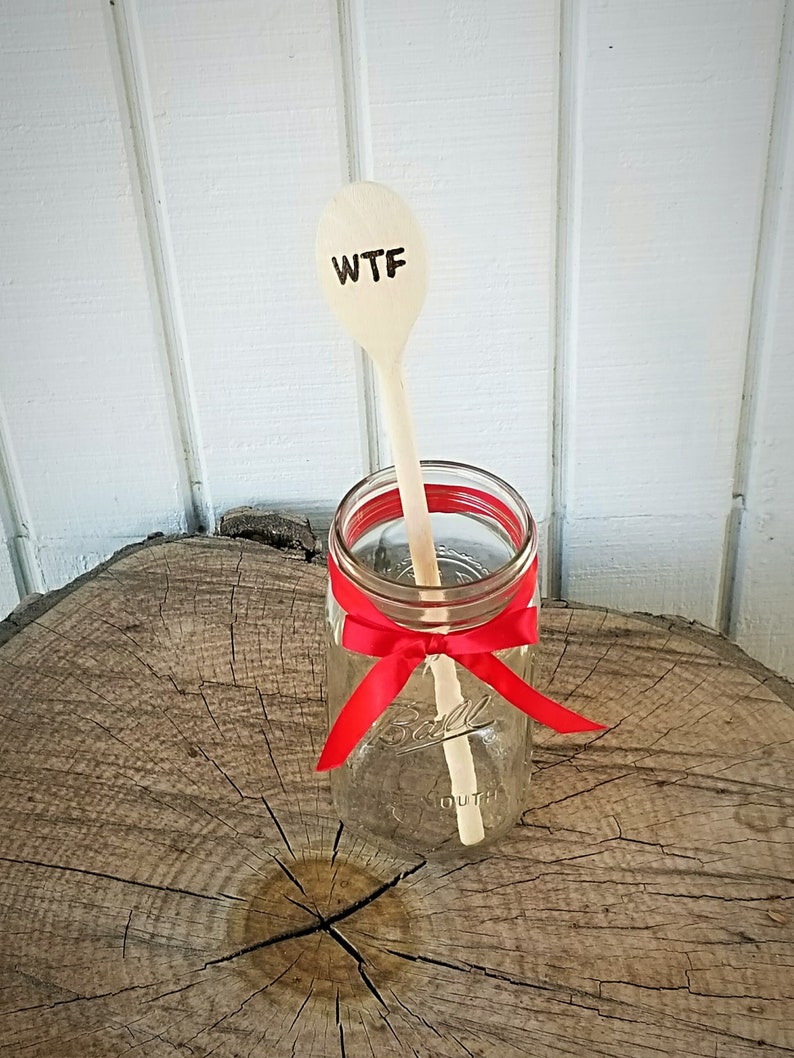 Kitchen Dining Stocking Stuffer Girlfriend Gift Sarcasm Wooden Spoon Funny Gifts Birthday Gift Wtf Spoon Kitchen Decor Housewarming Gift Wood Spoon Cookware