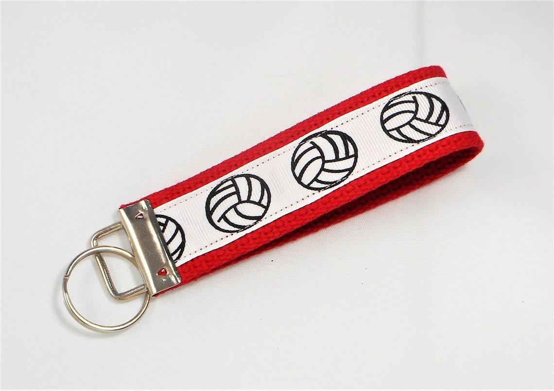 Volleyball Key Chain Key Fob Wristlet Etsy