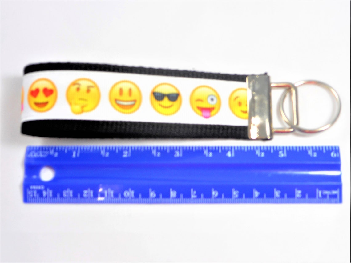 Emoji Key Chain Key Fob Wristlet Etsy