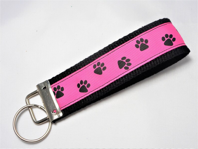 Paw Print Key Chain Key Fob Wristlet Etsy