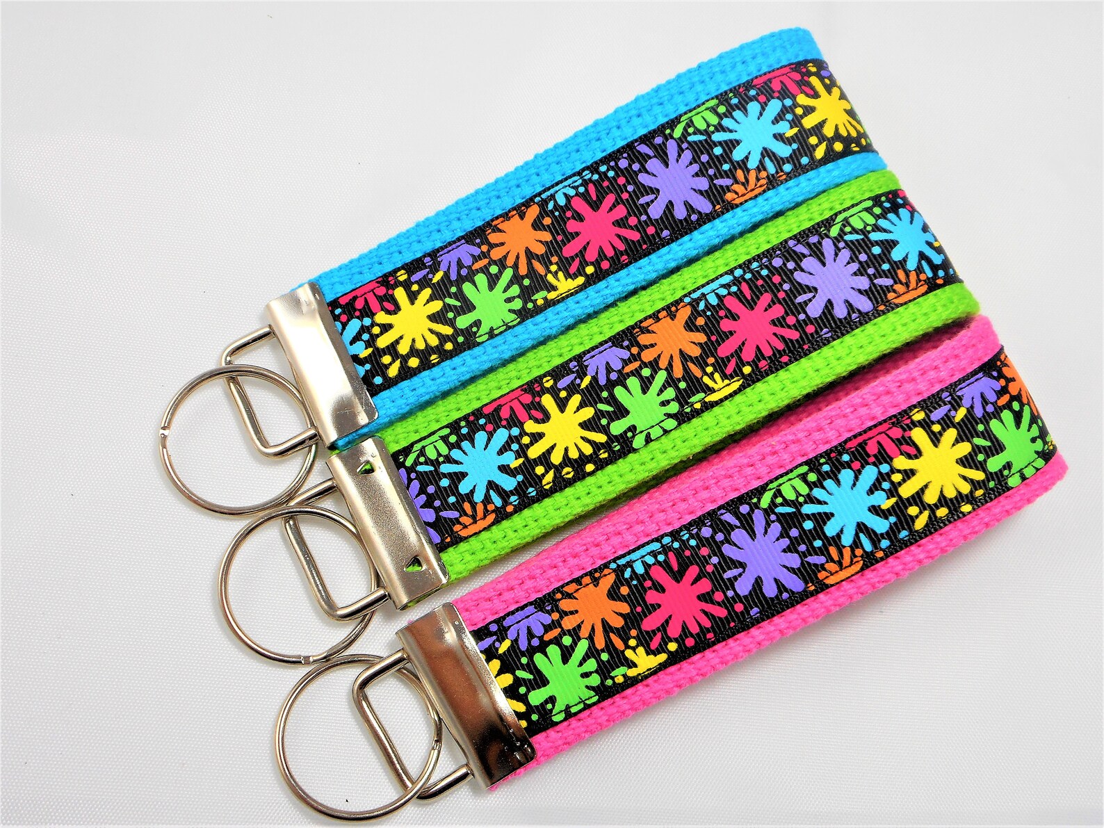 Paint Splatter Key Chain Key Fob Wristlet - Etsy