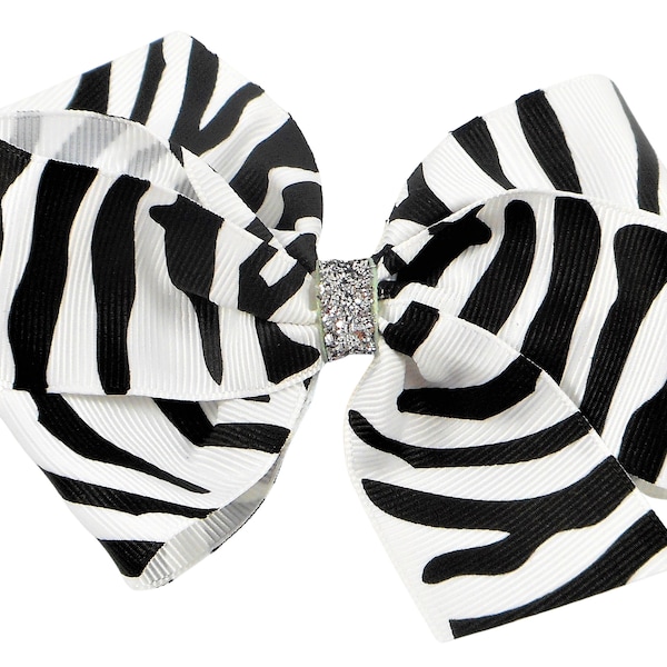 Zebra Print Hair Bow Etsy